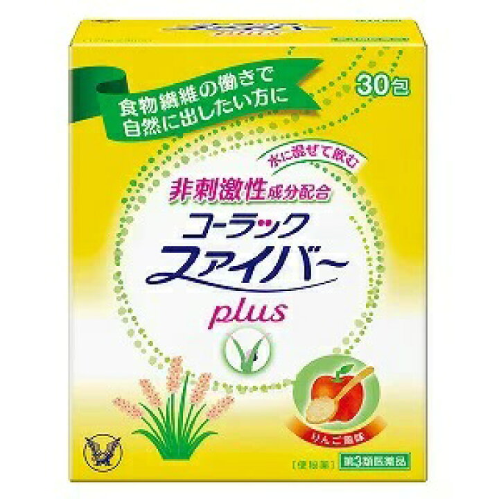 楽天市場 第3類医薬品 大正製薬 コーラックファイバー Plus 30包 りんご風味 非刺激性成分配合 シンヤクドー