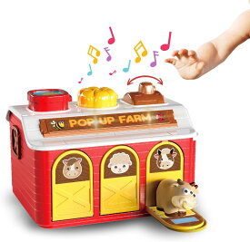 ポップアップ・ファーム アニマル トーイ 音楽楽器玩具 幼児用ベビー楽器おもちゃ モンテッソーリ幼児教育玩具Pop-Up おもちゃ キッズ 子供 男の子 女の子への誕生日プレゼント