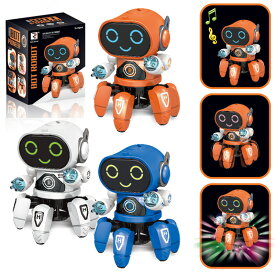 回転するロボット 踊るロボット おもちゃ 6つの爪のある魚のロボット スマートインタラクティブ 電子キッズロボット 幼児 男の子 女の子 Ledライト点滅 音楽を備えたおもちゃ