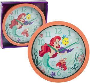 ディズニープリンセス リトルマーメイド アリエル  掛け時計 時計 直径25cm ウォールクロック Wall Clock 壁掛け時計