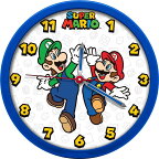 スーパーマリオ Super Mario 掛け時計 時計 直径24cm ウォールクロック Wall Clock　日時指定は平日午前のみ