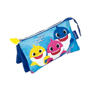 ベイビーシャーク BABY SHARK ペンケース ペンシルケース 筆箱 文具ケース 文房具入れ 3段式 21.0x10.0x3.0cm 日時指定不可