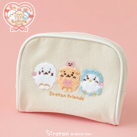 しろたん お友だち サガラポーチサガラ刺繍 小物入れ ポーチ 収納 コスメポーチ メイクポーチ メイク道具 アクセサリーポーチ スキンケア用品 新生活 新生活応援 あざらし アザラシ らっこいぬ らむね かわいい キャラクター ギフト プレゼント マザーガーデン