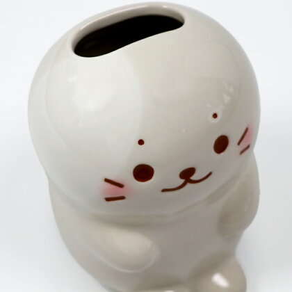 楽天市場 しろたん フラワーベース 花瓶 花器 白 あざらし キャラクター かわいい 白雲陶器 一輪差し フラワーポット 花入れ ホワイト 陶器 フラワー インテリア マザーガーデン しろたんタウン