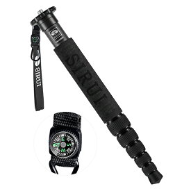 SIRUI(シルイ) 一脚 AM-326M（P-326）｜カーボン製 6段伸縮｜超軽量400g｜最大156cm｜耐荷重10kg｜自立サポート付｜滑り止め・方位磁針付｜登山・旅行・撮影に最適｜コンパクト収納