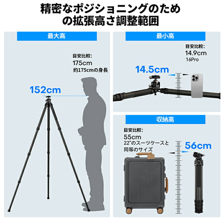 楽天市場】SIRUI(シルイ) カーボン三脚 AM-324S+G1｜AM-324進化版｜耐 