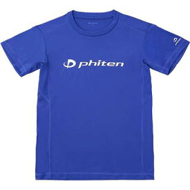 phiten(ファイテン) RAKUシャツ 半袖 ロイヤルブルー/ホワイト XO ユニセックス スポーツ 部活 Tシャツ ロゴ入り