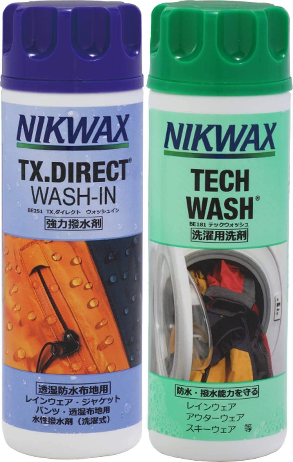 NIKWAX ニクワックス 新しい到着 ウェア用洗剤 最も優遇の テックウォッシュ EBE181 EBE251 TX セット ダイレクトウォッシュイン