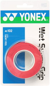 ヨネックス(YONEX) テニス バドミントン グリップテープ ウェットスーパーグリップ (3本入り) AC102 ワインレッド