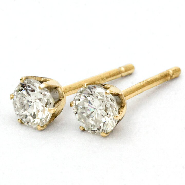 楽天市場】大特価！一粒ダイヤモンドピアス 計0.2ct UP スタッドピアス 
