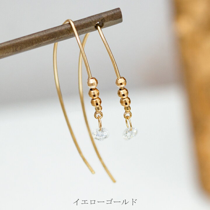 楽天市場】レーザーホールダイヤモンド アメリカンフックピアス ピアス 