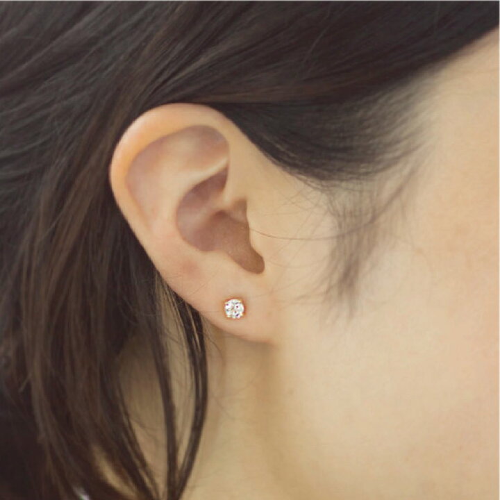 楽天市場】一粒 ダイヤモンド スタッドピアス 0.6ct 4本爪 ピアス 