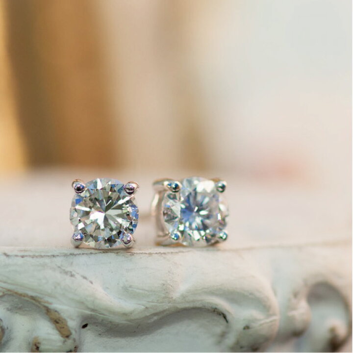 楽天市場】一粒 ダイヤモンド スタッドピアス 0.6ct 4本爪 ピアス 