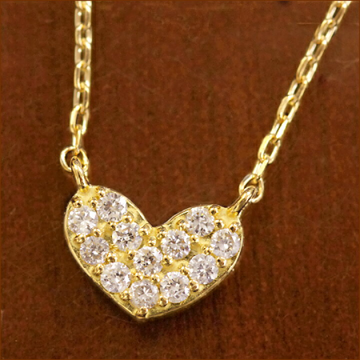 楽天市場】ハート ネックレス ダイヤモンド パヴェダイヤ 0.1ct ハート 