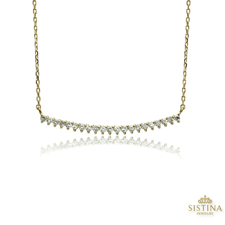 楽天市場】ダイヤモンド ライン ネックレス 21石 0.2ct バーネックレス 