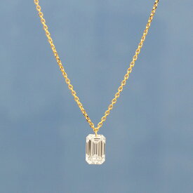 【ALTRO アルトロ】 Lior リオール K18 K10 ラボグロウンダイヤモンド ネックレス 1.0ct エメラルドカット Dカラー VVSクラス レーザーホール 一粒 合成ダイヤモンド エメ角 スクエア フレームレス 穴あき ジュエリー 記念日 アニバーサリー 送料無料 10金 18金 YG