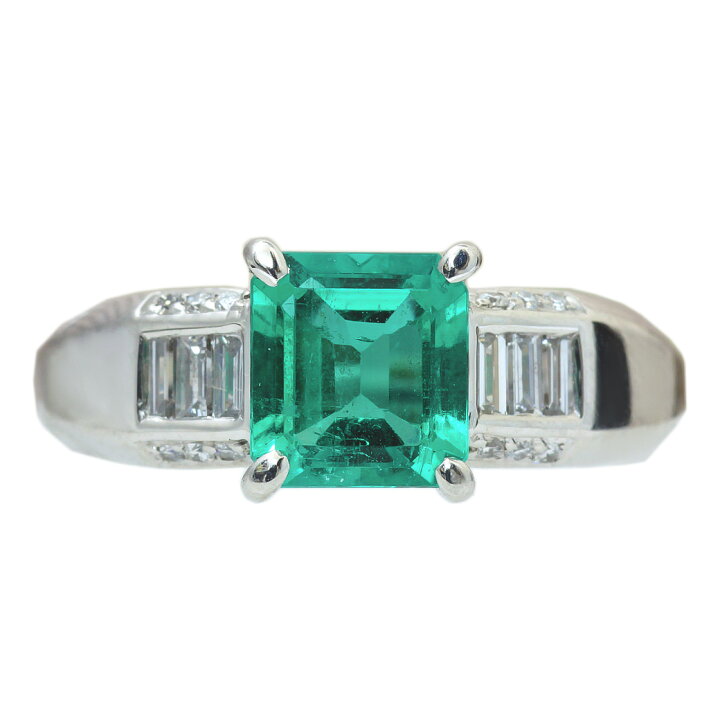楽天市場】限定1点 PT エメラルド1.36ct リング 指輪 ダイヤモンド 0.3