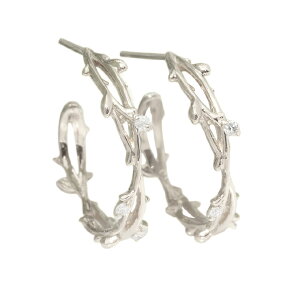 【Green Leaf】 Wreathリース K10 K18 リーフ ピアス フープピアス 18k 10k ゴールド ダイヤモンド 0.04 プラチナ 金 イエロー ピンク ホワイト