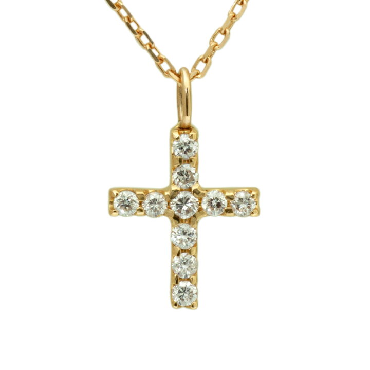 楽天市場】送料無料！ ダイヤモンド クロスネックレス 0.12ct K10 K18 
