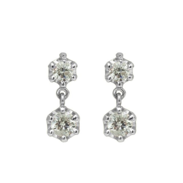 楽天市場】プラチナ 18金 ダイヤモンドピアス Swing 0.24ct スウィング 