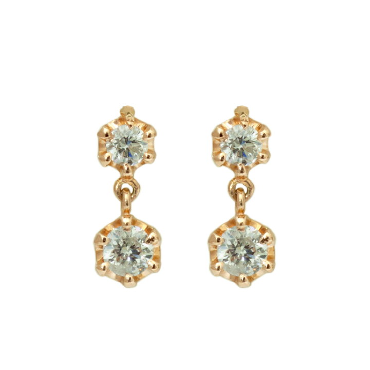 楽天市場】プラチナ 18金 ダイヤモンドピアス Swing 0.24ct スウィング 