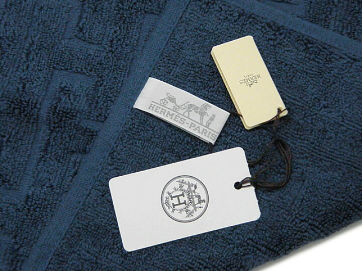 楽天市場】エルメス HERMES ハンドタオル ステアーズ ネイビー 未使用 