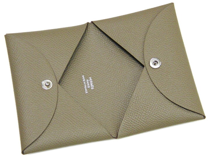 楽天市場】エルメス HERMES カードケース カルヴィ エトゥープ ヴォー  