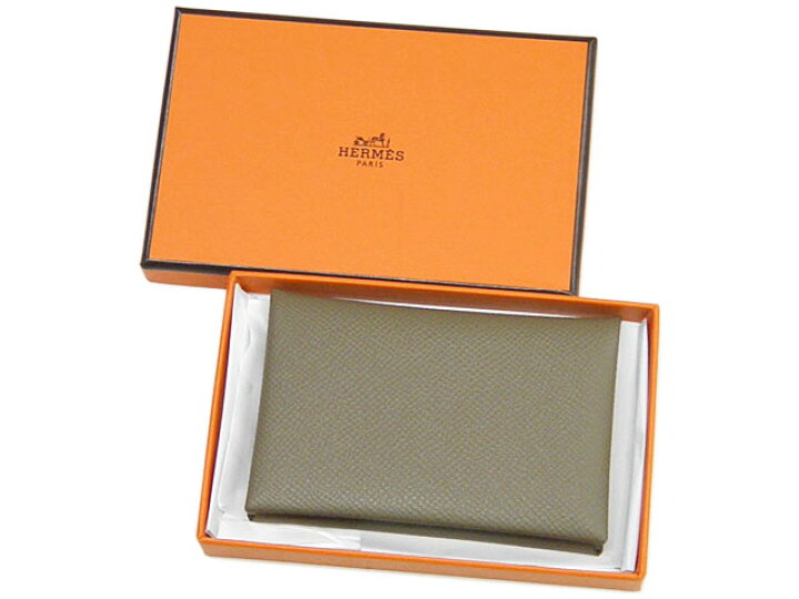 楽天市場】エルメス HERMES カードケース カルヴィ エトゥープ ヴォー  