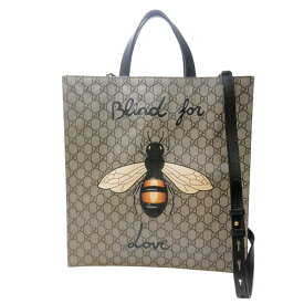 グッチ　GUCCI　GGスプリーム　2WAY　ハンドバッグ/トートバッグ　ビープリント　Blind for love　450950【中古】　【あす楽対応_東海】