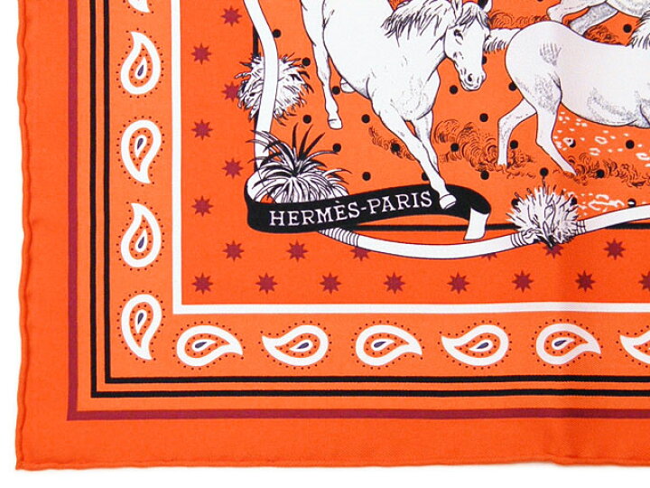 楽天市場】エルメス HERMES シルクバンダナ55/カレ55 野生馬 バンダナ 