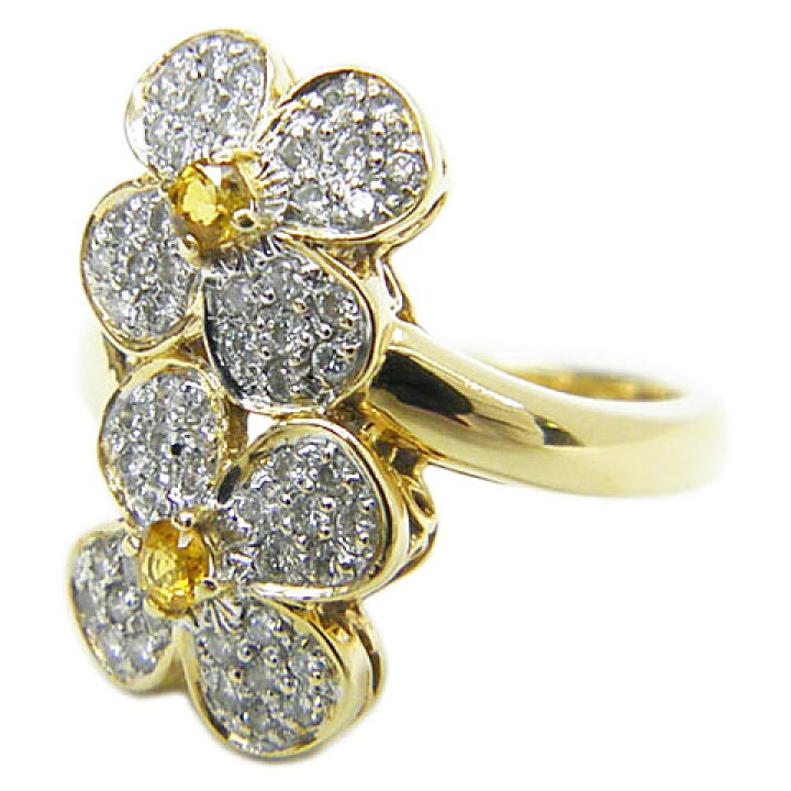 楽天市場】K18 シトリン/ダイヤリング 0.27ct D0.66ct 14.5号 8.0g 