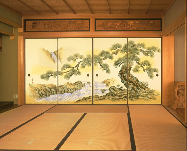 楽天市場】高級織物襖紙 松籟（しょうらい） 4枚組 （襖/襖紙/襖絵 