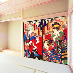 デザイン襖紙 「歌舞伎」 2枚組  (襖/ふすま/ふすま紙/モダン/和紙/オシャレ/張替)