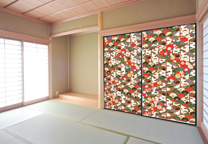 楽天市場 おしゃれ ふすま紙 おりひめ 流れ文様 デザイン襖紙 襖 ふすま 鳥の子 柄 派手 和紙 モダン 張替 通販 こだわりの室内装飾専門店しつらい