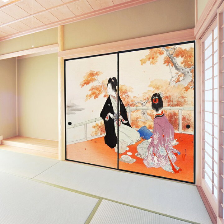 楽天市場】デザイン襖紙 「紅葉狩り」 2枚組 （襖/ふすま/ふすま紙 