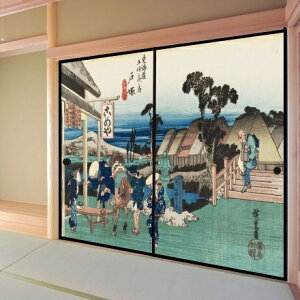 デザイン襖紙 東海道五十三次「戸塚」 2枚組  (襖/ふすま/ふすま紙/モダン/和紙/オシャレ/張替)