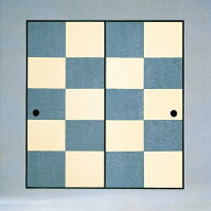 手漉き和紙　本鳥の子襖紙　大市松（青）　1枚柄　（ふすま紙/ふすま/襖/オシャレ/モダン/市松/チェック…