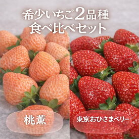 希少いちご【桃薫・東京おひさまベリー食べ比べセット】（桃薫約300g＋東京おひさまベリー約350g／1セットあたり）【送料無料】希少品種 完熟朝採り 贈答 高級 イチゴ 苺 果物 プレゼント 誕生日／バレンタインデー、合格祝、ホワイトデー、卒業式、ひな祭り