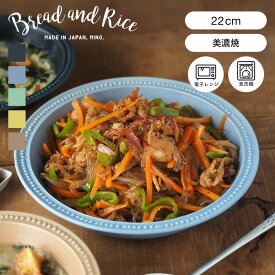 Bread and Rice (パンとごはんと...)美濃焼 リムドットラウンドボウルL直径22cm 高さ4.5cm(Bread&Rice 菱沼未央さん 丸深皿 深皿 中皿 大皿 汁物 煮物 陶器 CHIPS 引出物 贈り物 ギフト)