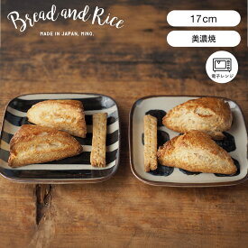 Bread and Rice (パンとごはんと...)美濃焼 てんとせんの器 スクエアプレートM幅17cm 高さ2.3cm(Bread&Rice 菱沼未央さん 角皿 四角皿 中皿 盛り付け皿 和食器 CHIPS 引出物 贈り物 ギフト)
