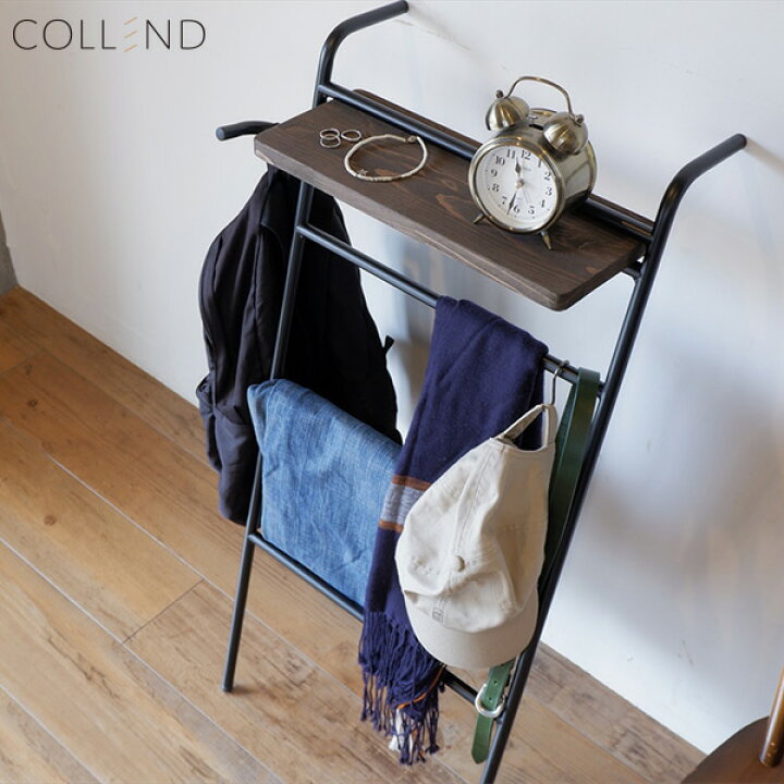 楽天市場 Collend コレンド Iron Ladder Rack アイアンラダーラック 幅47 2cm 高さ86 1cm はしごラック 収納ラック 洋服ラック アイアンラック 立てかけ 立て掛け 組立品 洋服 収納 天然木 パイン材 モノトーン シンプル ミニマル ダークブラウン ブラック インテリア