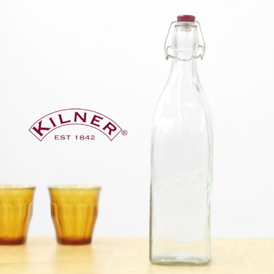 【楽天市場】KILNER（キルナー）SQUARE CLIPTOP BOTTLE 1L（スクエア クリップボトル）（保存 瓶 ジャー スパイス