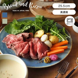 CHIPS チップス プレート L Bread and Rice 美濃焼 まるい縁取りの陶器 （ 電子レンジ対応 皿 お皿 丸皿 中皿 パスタ皿 ラウンド 丸 パスタ ワンプレート おかず メイン料理 おしゃれ ）