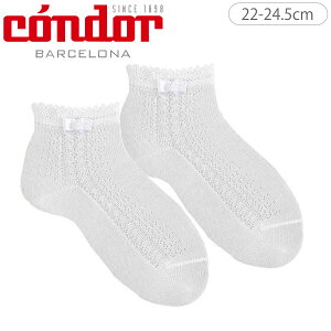 condor �R���h�� ���{���t�� �T�C�h �I�[�v�����[�N �Z�����j�[�\�b�N�X 22cm�`24.5cm�i �C�� �R���h�� �\�b�N�X ���{�� �q���p�C�� Side openwork ceremony socks with littlebow �V���[�g�\�b�N�X ���� ��