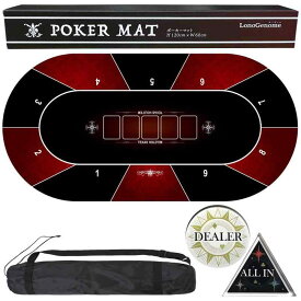 【ロノゲノム】 ポーカーマット 120cm×60cm テキサスホールデム カジノ 収納ケース付き