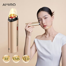 【期間限定★10倍P+10％OFF!】AMIRO 美顔ローラー RF美顔器 バレンタインデー 美顔器 EMS ラジオ波 IR赤外線 USB充電式 赤光モード 超軽量 持ち運び便利 美顔器 肌引き締め 表情筋ケア リフトケア 男女兼用 誕生日プレゼント アミロ
