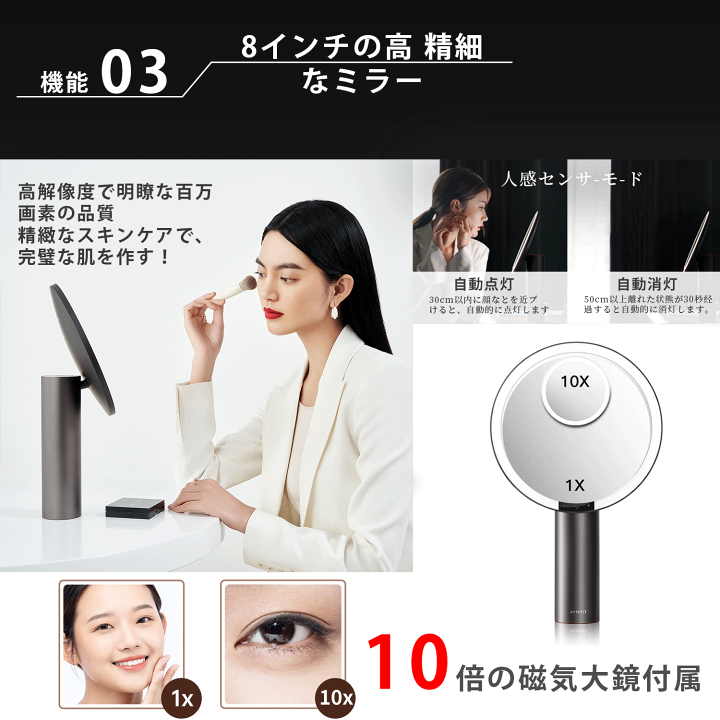 AMIRO スマートセンサーミラー♡ 楽天市場】【時間限定「ポイント15倍！1年間保証】AMIROスマート