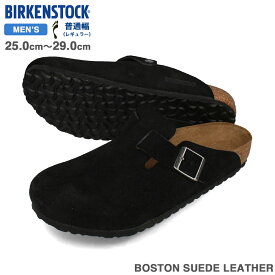 15時迄のご注文で即日発送可 BIRKENSTOCK BOSTON SUEDE LEATHER 【REGULAR】 ビルケンシュトック ボストン スエードレザー レギュラーフィット メンズ レディース サンダル BLACK ブラック BKS-1027142