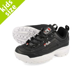 【プライスダウン】 15時までのご注文で即日発送 【キッズサイズ】【18.0～21.0cm】 FILA DISRUPTOR II PS フィラ ディスラプター 2 PS BLACK/WHITE/RED 3FM00648 014