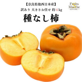 【送料無料】柿 種なし柿 たねなし柿 約4kg 訳あり かき 種なし 大きさお任せ 和歌山県ほか西日本産 送料無料 （北海道・沖縄県は別途送料加算）